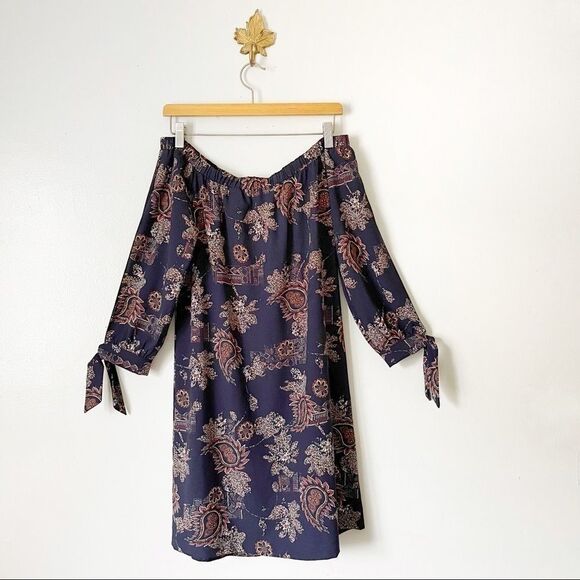 Veronica M. Off the shoulder floral mini dress NWT - Picture 1 of 5